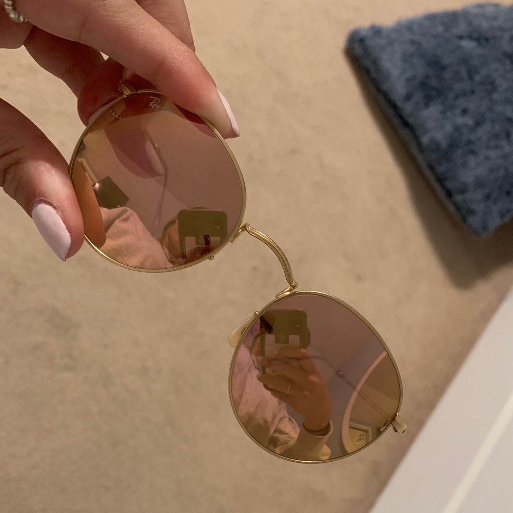 Round flash lenses - gold matte/pink mirror.
